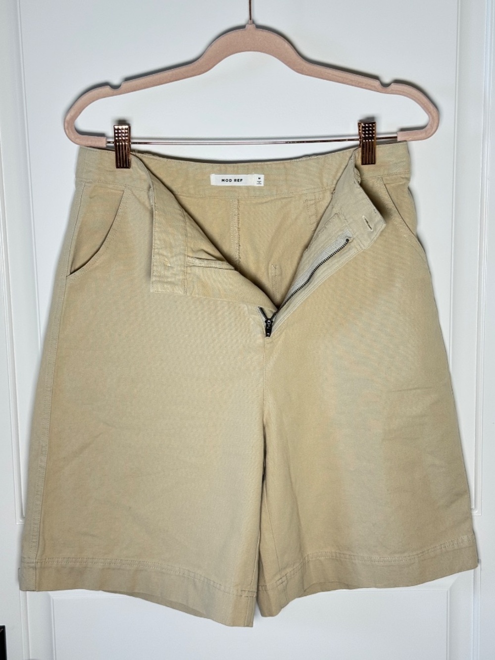 HIGH WAIST DENIM KHAKI CHINO SHORTS - NWOT - Picture 11 of 17